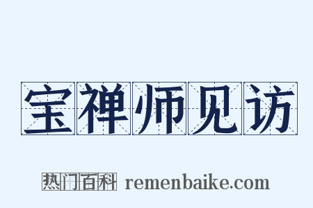 宝禅师见访是什么意思的图片